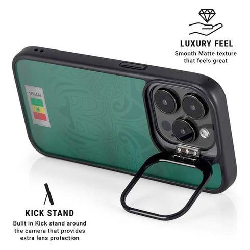 Senegal Soccer Flag iPhone 15 Pro Max Kickstand Case